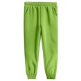 thumbnail image 2 of HaCpiu Men's Loose Fit Jogger Pants, Solid Elastic Waist Sweatpants with Pockets, Casual Soft Fleece Track Cuff Gym Trousers, Fluorescent Green XL, 2 of 8