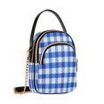 thumbnail image 2 of Leather Handbag Crossbody Bag Blue-purple Stripes, 2 of 7
