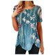 thumbnail image 1 of Moda Casual Sexy Impreso Posición Imprimir Irregular Dobladillo Botón Manga corta Camiseta Top Blusa Pompotops hfajkhk140358, 1 of 5
