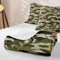 thumbnail image 4 of Manfei Hippie Bass Fish Twin Quilt Set, Camouflage Fishing Twin Coverlet Set, Green, 2pcs, 1 Bedspread and 1 Pillowcase, 4 of 7