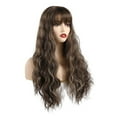 thumbnail image 3 of Women's Fashion High Temperature Silk Brown Blend Thin Banged Hair Wig, 3 of 5
