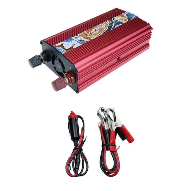 Inversor de Corriente de Onda Sinusoidal Pura de 300 W, de 12 V a 110 V Ca, con Enchufe para Coche, Adaptador de Corriente, Convertidor de Corriente con Puertos de Carga Usb de 2 a y 2 Pinzas para Ba