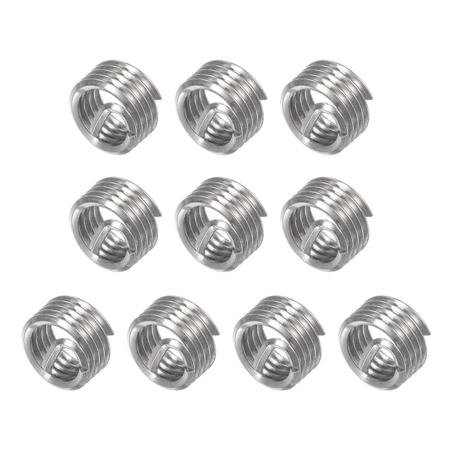 Uxcell 1/4-28 UNF 1.0D 304 Inserciones de rosca de acero inoxidable 10 Pack