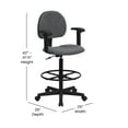 thumbnail image 5 of Flash Furniture Bruce Drafting Chair with Arms, Gray, 5 of 7