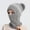 Gray, variant on Woman's Winter Warm Neck Guard Head Guard Knitted Hat Scarf Mask In One Hairball Woolen Cap
