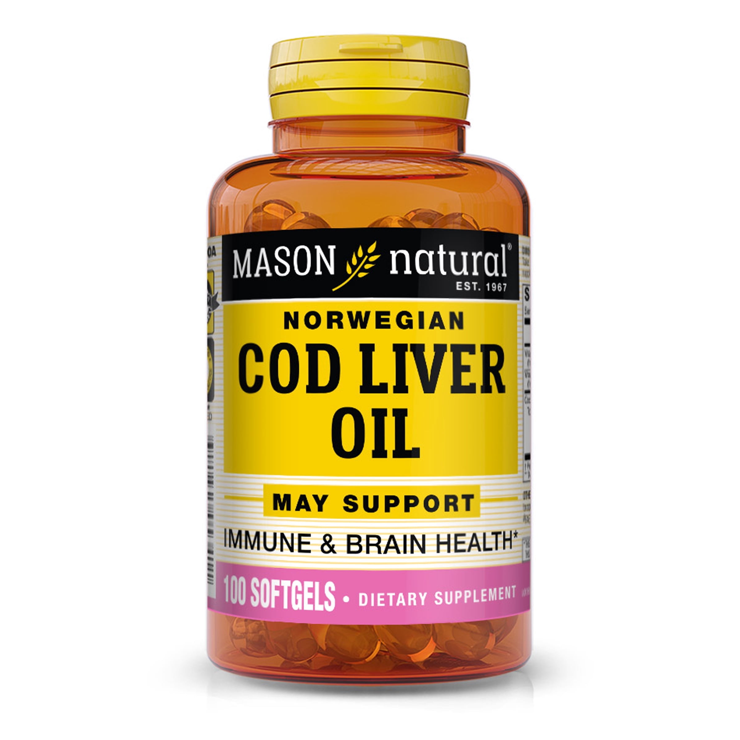 (3 pack) Mason Natural Norwegian Cod Liver Oil, 100 Softgels