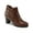 Mocha Smooth, variant on Womens Green Hardware Strap Cushioned Artemyss Round Toe Block Heel Zip-Up Booties 10.5 M