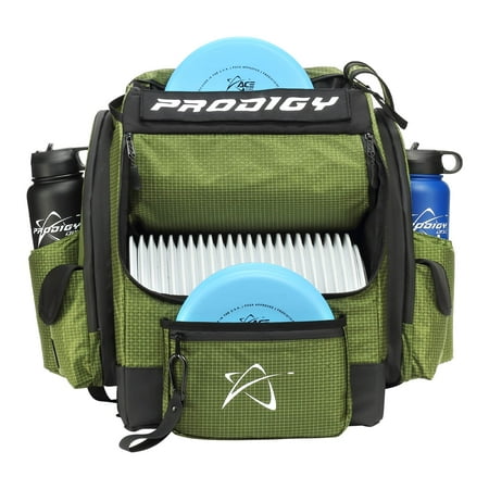 Prodigy Disc BP-1 V3 Disc Golf Backpack | Frisbee Golf Bag with 30+ Disc Capacity | Pro Quality Disc Golf Bag Backpack | Tear and Water Resistant | Tons of Storage | Large Disc Golf Bag (Green)