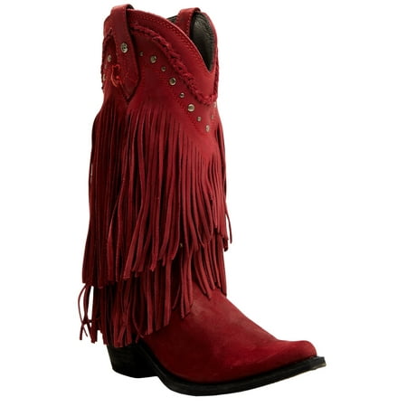 

Liberty Black Women s Vegas Fringe Western Boot Snip Toe - LB 71124 7 M US