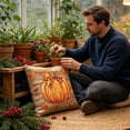thumbnail image 5 of InsCrazy Autumn Pumpkin Throw Pillow Covers 18x18 Maple Leaves Couch Pillow Cases Thanksgiving Cushion Covers for Home Outdoor Sofa Decor (1Pcs), 5 of 7