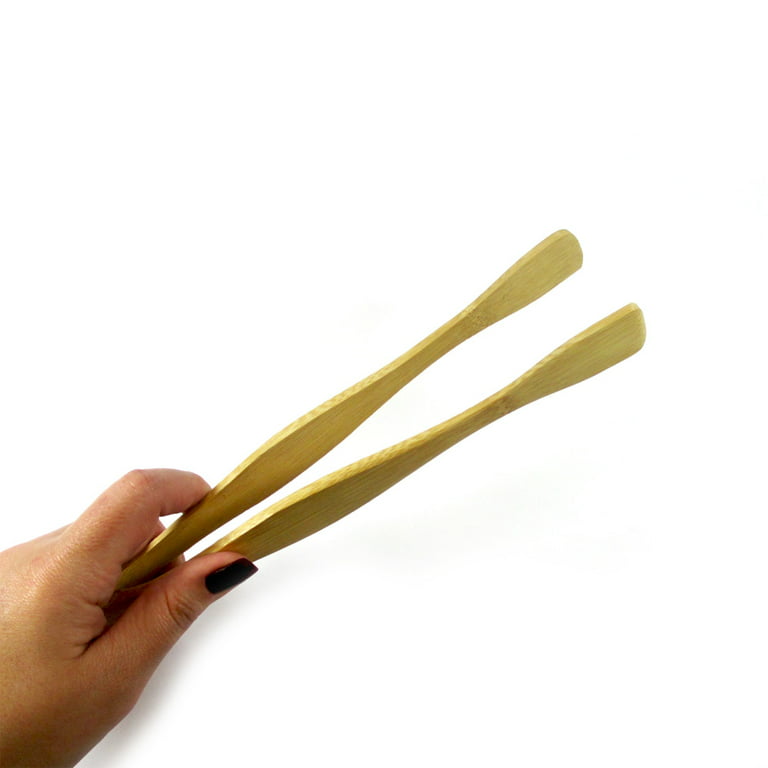 Bamboo Food Tongs Kitchen Tongs Salad Scissors BBQ Cooking Tool Salad Bacon  Steak Bread Cake Wooden