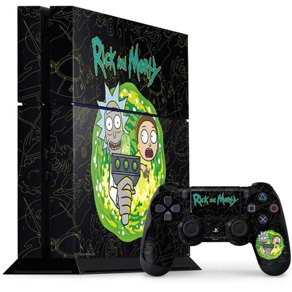 Skinit Adult Swim Rick and Morty Portal Travel PS4 Console and Controller Bundle Skin