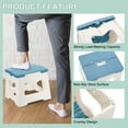 thumbnail image 3 of Uxcell Taburete de paso plegable de 8" para adultos, capacidad de 165 lbs, taburete antideslizante con mango, azul, pequeño, 3 of 7