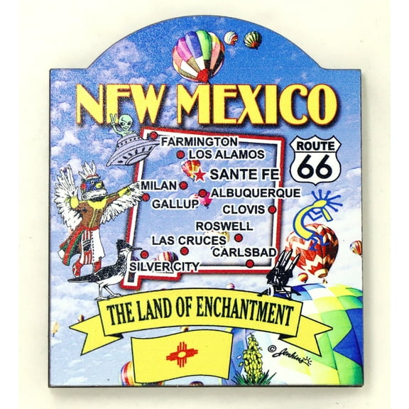 New Mexico State Elements Map Artwood Fridge Souvenir Magnet