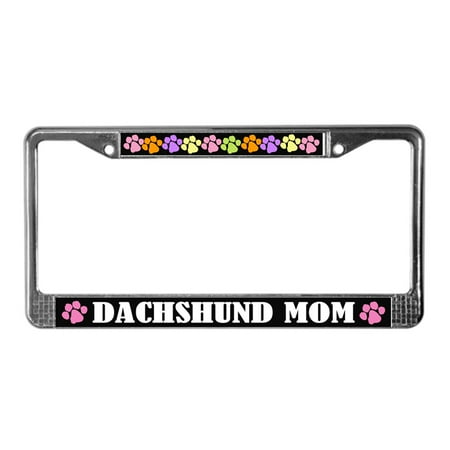 License Plate Holder Sports Mom CafePress - Dachshund Mom License Plate Frame Gift - Chrome License Plate Frame, License Tag Holder ()