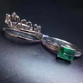 thumbnail image 6 of HeartsAndYou 2ct Green Natural Bridal Set Crown Engagement Ring Guard 14k SOLID White Gold, 6 of 9