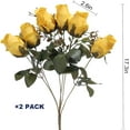 thumbnail image 3 of Artificial Roses Flowers Fake Silk Rose Bouquet 12 Heads 2 Packs of Realistic Blossom Roses for Home Wedding Party Floral Decoration Table Centerpieces, Black, 3 of 5