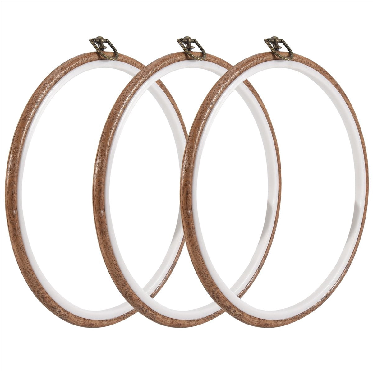 3 Pieces 10 inch 26cm Embroidery Ring No Slip Hoops Set Imitated Wood Display Frame Circle Embroidery Kits