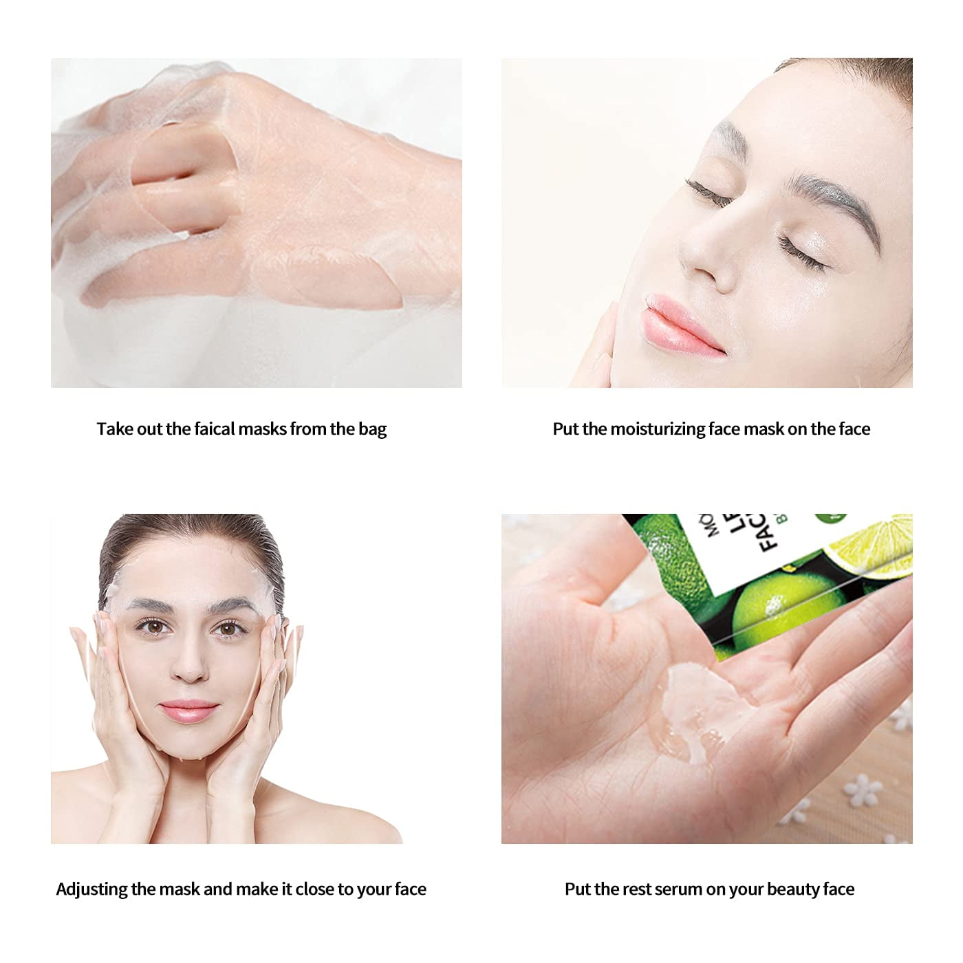 Mooyam 11 Pack Fruit Moisturizing Facial Mask Sheet, Rich in Fruit Essence Face Mask to Brighten and Hydrate Dull Skin