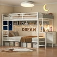 thumbnail image 6 of AOGLLATI Twin Over Twin Bunk Beds with Bedside Storage & LED Lights for Teens Loft Bed with Desk and Storage Drawers White, 6 of 14