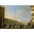 thumbnail image 2 of Giuseppe Canella 14x11 Gold Ornate Wood Frame and Double Matted Museum Art Print Titled - Venice, in View of Piazza San Marco from Piazzetta Dei Leoncini, 2 of 4