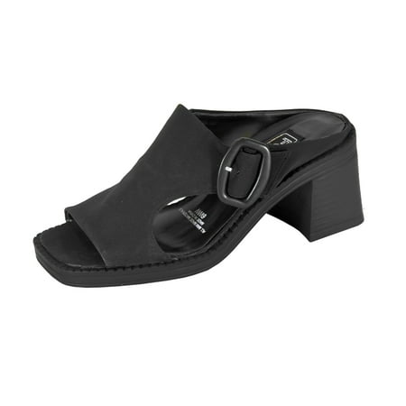 

FUZZY Judith Women s Wide Width Elegant Comfort Heeled Sandals with Buckle BLACK 8