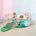 thumbnail image 2 of Qaba 6-Piece Soft Play for Toddlers to Climb, Crawl, Slide, Blue, Green, 2 of 10