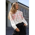 thumbnail image 3 of ELEVENMTL Women's Floral Lace Trim Long Sleeve Blouse, 3 of 8