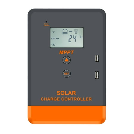 

Andoer 12Volt/24Volt Automatic Voltage MPPT Solar Controller Solar Panel Regulator LCD Display Solar Controller with Backlight Multiple Load Control Modes Solar Controller