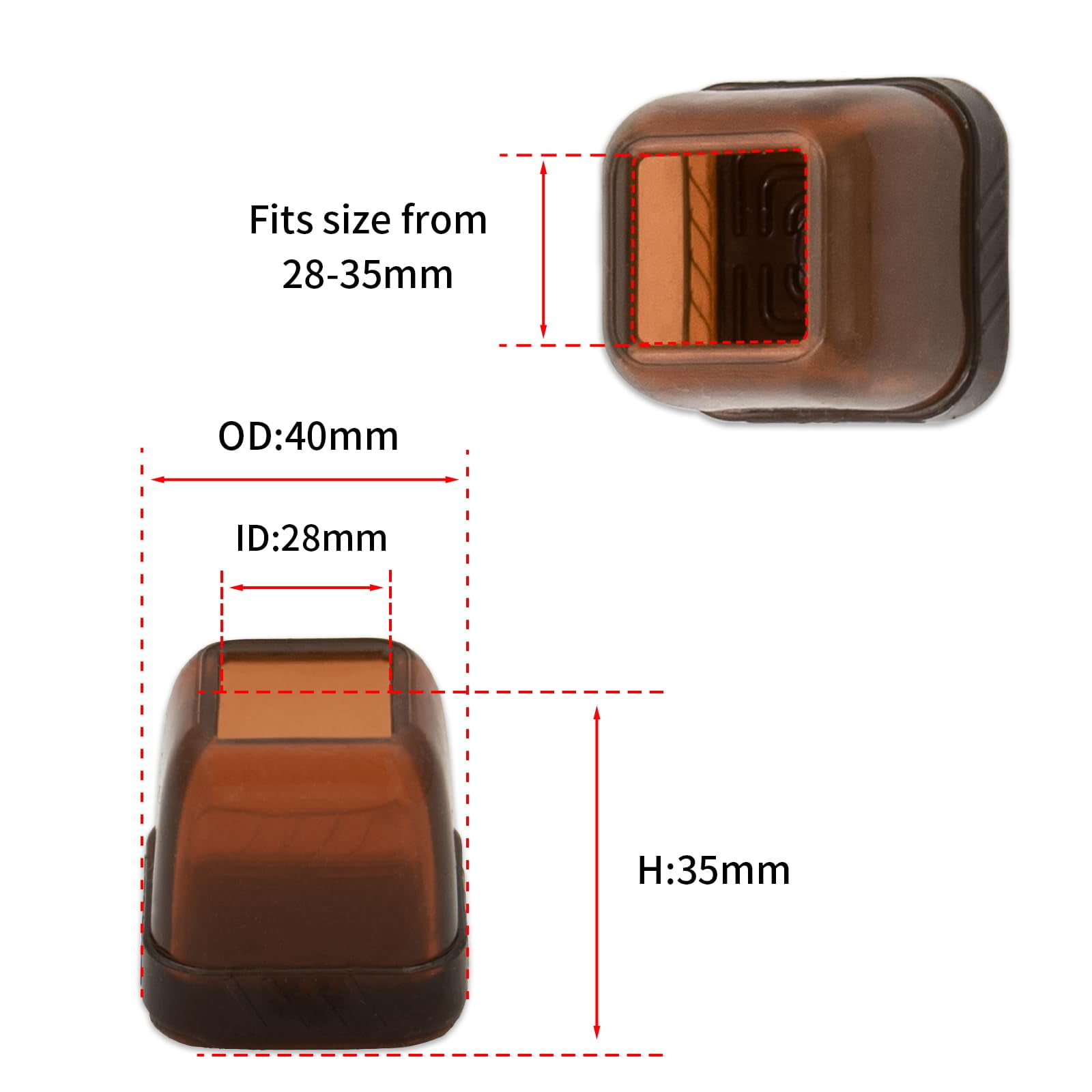 Flyshop 8PCS Durable Square Chair Leg Caps with Felt Pads Prevent Scratches Reduce Noise Protective Caps Felt Furniture Pads Floor Protectors, Light Brown, Medium: 28 to 35mm
