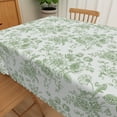 thumbnail image 5 of Aofoto Floral Tablecloth 60x120 Inches Rectangle Flower Spring Table Cloth Stain Resistance Restaurant, Picnic, Indoor and Outdoor Decoration Dining Green, 5 of 6