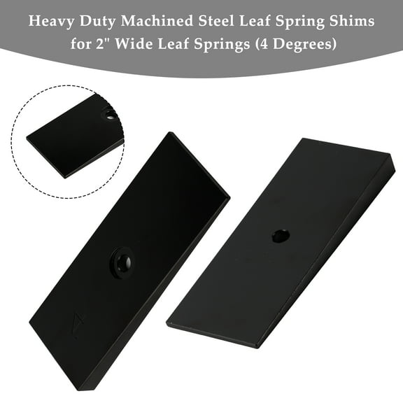2PCS 2" Wide 4°Degree Steel Leaf Spring Degree Shims Black