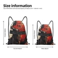 thumbnail image 2 of Xecao Abstract Skull Guitar Art Pattern Sports Drawstring Backpack - String Swim Gym Bag with Wet Proof Pocket for Women&Men-Small, 2 of 5