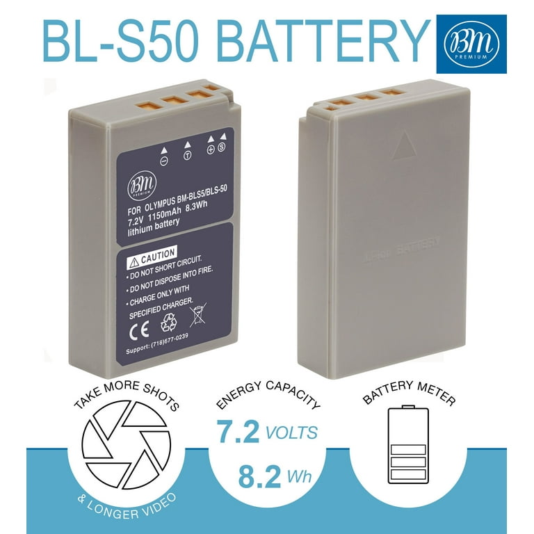 PS-BLS5 BLS50 (2200mA) Camera Battery Multifunctional Charger