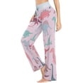 thumbnail image 3 of FREEAMG Women Pajama Pants Lounge Pants Long Stretch Comfy Sleepwear Pink Dinosaur, 3 of 7