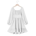 thumbnail image 4 of Vestido Largo de Manga Larga de Color Sólido de Moda Y Cómodo para las Niñas con Falda Plisada de Cinturón para Diario, Viajes, Vacaciones, Fiestas de Cumpleaños, 4 of 9