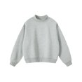 thumbnail image 5 of Hearthz Mock Neck Mens Sweatshirt Fall Winter Long Sleeve Sweatshirt Men Solid Color Streetwear Lightweight Pullover Men Gray 4XL, 5 of 6