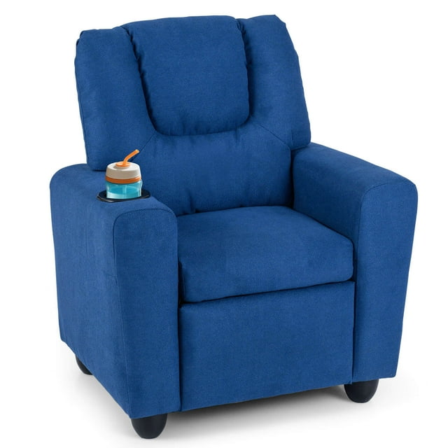 Costway Kids Recliner with Cup ackrest & Footrest for Boys & GirlsHolder with Adjustable Blue