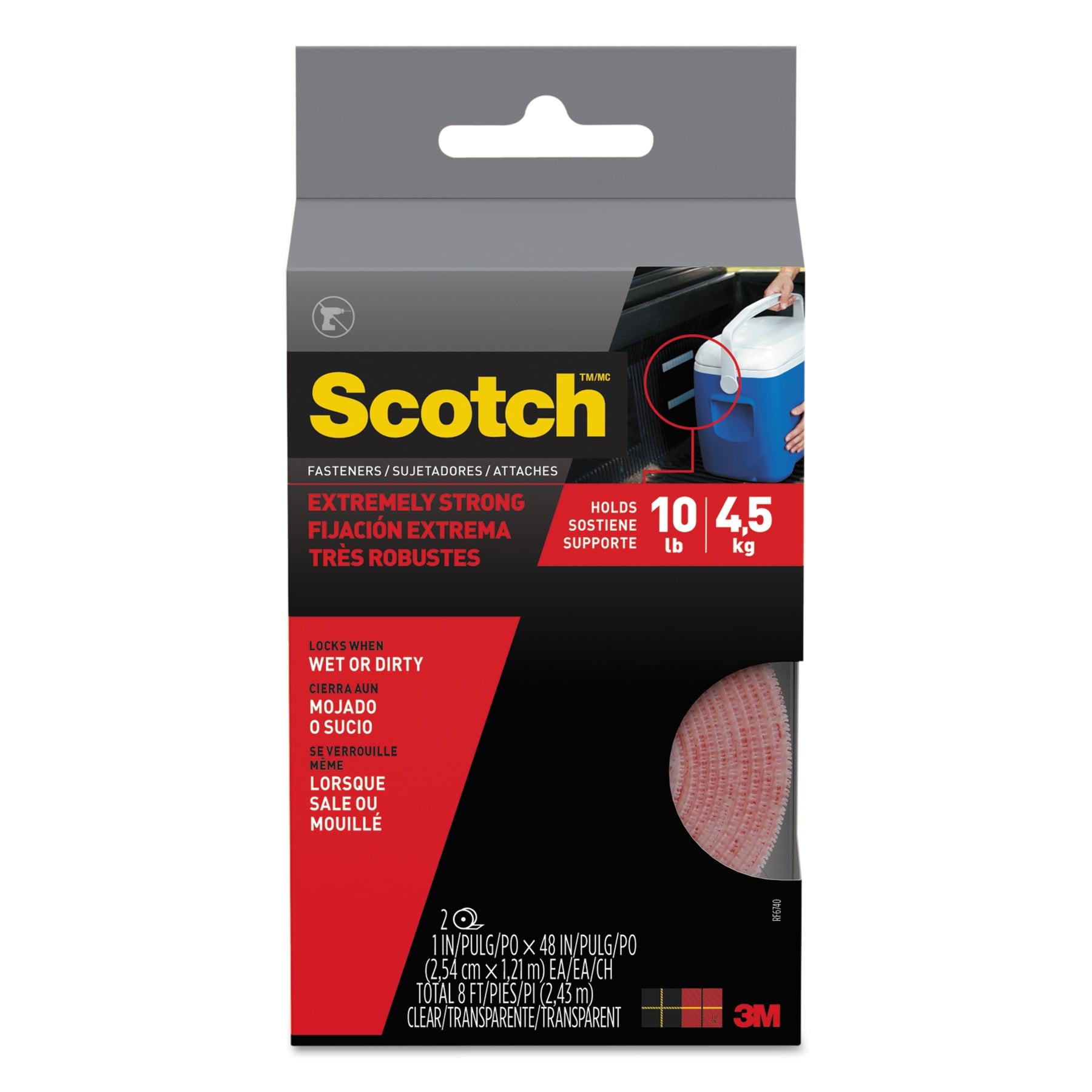 Two Pack Extreme Black Fasteners 54 qty SCOTCH 1"x 1" 2-10 lbs 