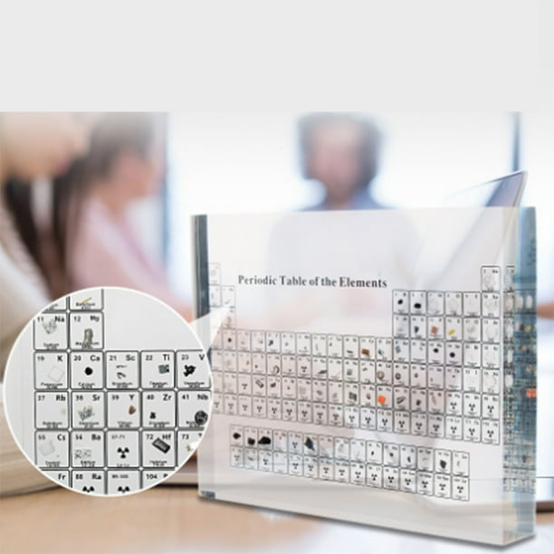 Tabla periódica de elementos químicos, tabla periódica de acrílico, decoración de mesa periódica de acrílico, tabla periódica con elementos, acabado de lujo