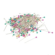 Unique Bargains 500 Pcs Colorful Round Beaded Head Faux Pearl Wedding Corsage Headed Pins