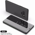 thumbnail image 2 of Case for Galaxy S23 Plus Luxury Clear View Electroplate Mirror Makeup Design Flip Wallet 360 Full Body Built-in Screen Protection Slim Hard Mirror Kickstand Cover Black, 2 of 11