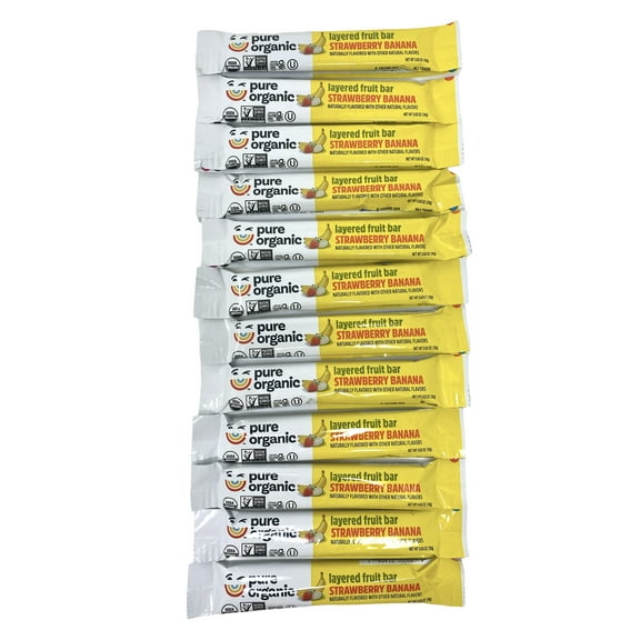 Pure Organic Layered Fruit Bars Strawberry Banana 0.63 oz. Each Pack of 12