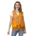 thumbnail image 4 of Toptie Adult Mesh Vest Zipper Supermarket Team Volunteer Uniform Vest - Orange, 4 of 7