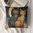 thumbnail image 3 of SHANXI Abstract Cat Linen Throw Pillow Case, Gifts for Cat Lover, Funny Cat Pillow, Children Room Decoration, Cat Owners Gifts, Cat Theme Room Decor, Cushion Cover for Sofa Couch Bed 20x20in, 3 of 5