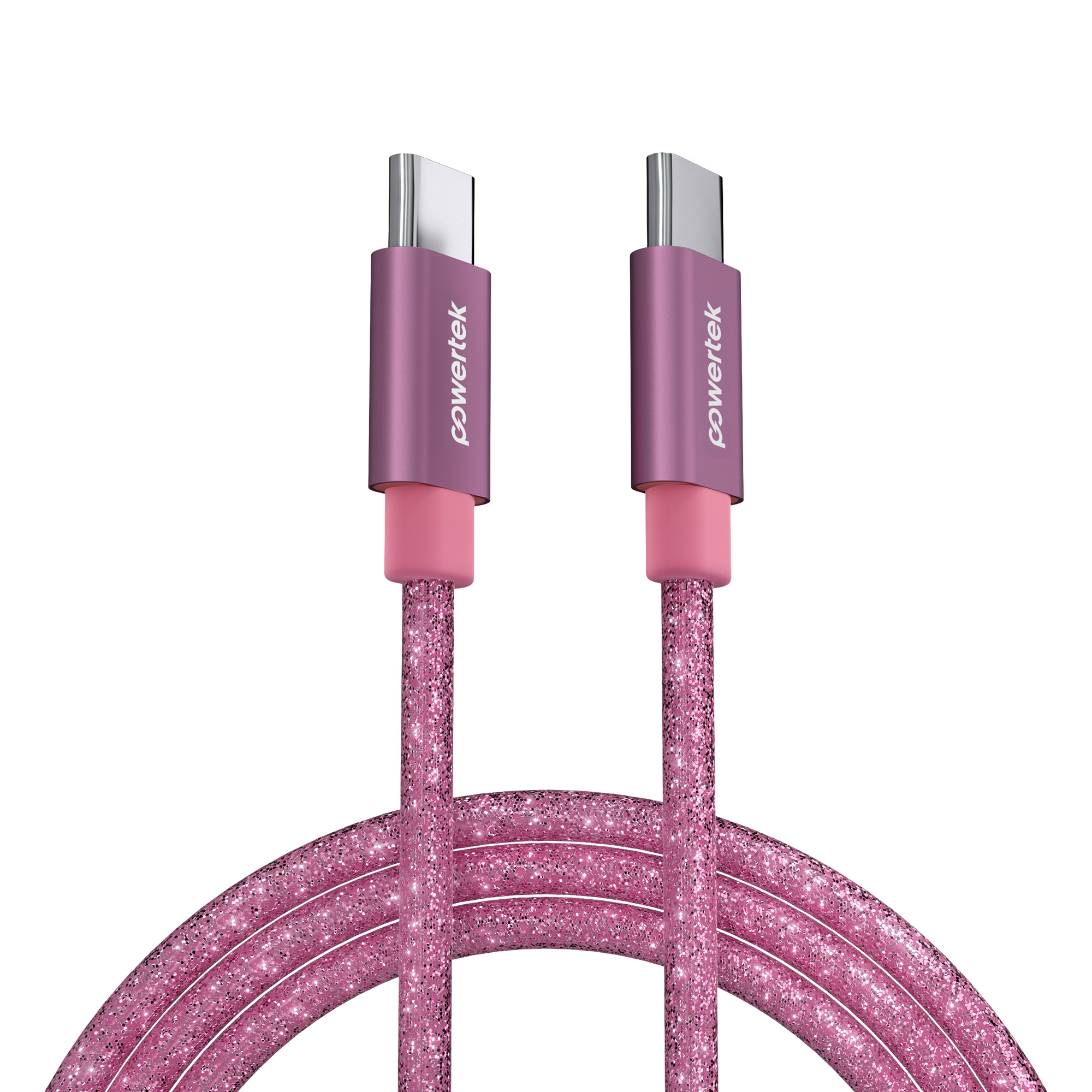Liquipel USB-C to USB-C Cable, 6Ft, Pink Glitter