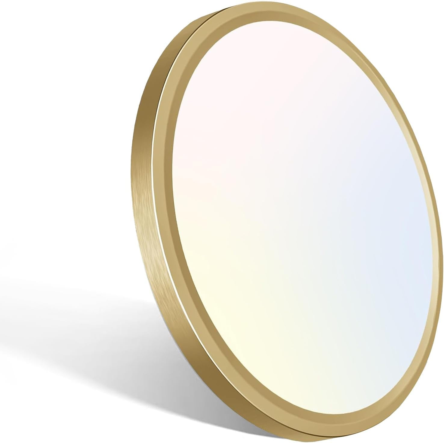 RGHJAR-7 Inch Golden Flush Mount Ceiling Light, 15W Aureate Ceiling Light Fixture, 3000K/4000K/6500K Color Selectable, Gilded Round Ceiling Lighting for Bedroom Kitchen Pantry