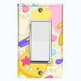 thumbnail image 1 of Metal Light Switch Wall Plate Outlet Cover (Yellow Teddy Bear Karaoke Hearts Music Bow - Single Rocker), 1 of 2