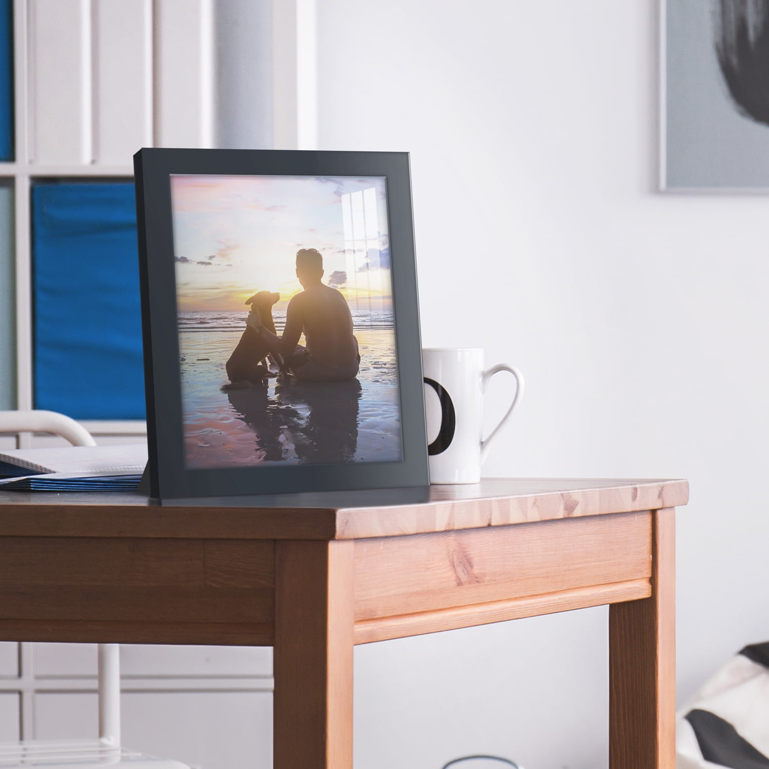Modern 8 in. x 10 in. Dark Blue Picture Frame (Set of 2)