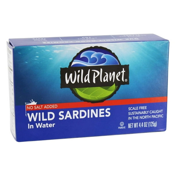 Wild No Salt Added Wild Sardines in Water, 4.4 Oz (4 pack)